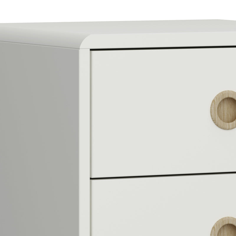 FTG Chest Of Drawers Softline 4 + 4 Wide Chest Off White Bed Kings