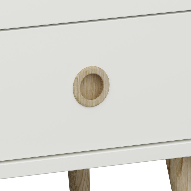 FTG Chest Of Drawers Softline 4 + 4 Wide Chest Off White Bed Kings