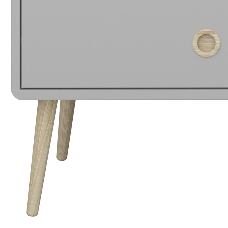 FTG Chest Of Drawers Softline 5 Drawer Narrow Chest Grey Bed Kings