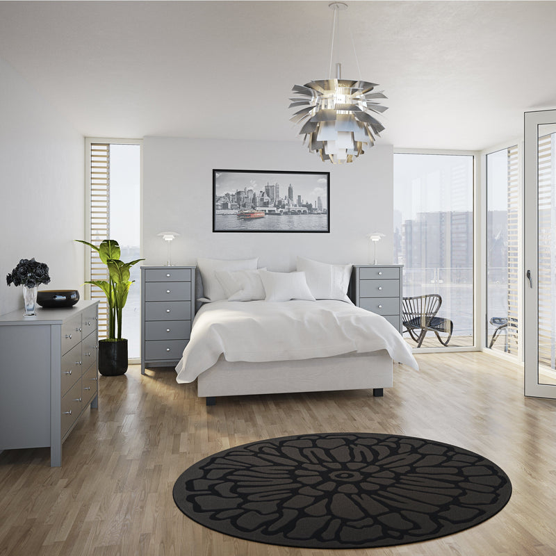 FTG Chest Of Drawers Tromso 3 + 3 Wide Chest Grey Bed Kings