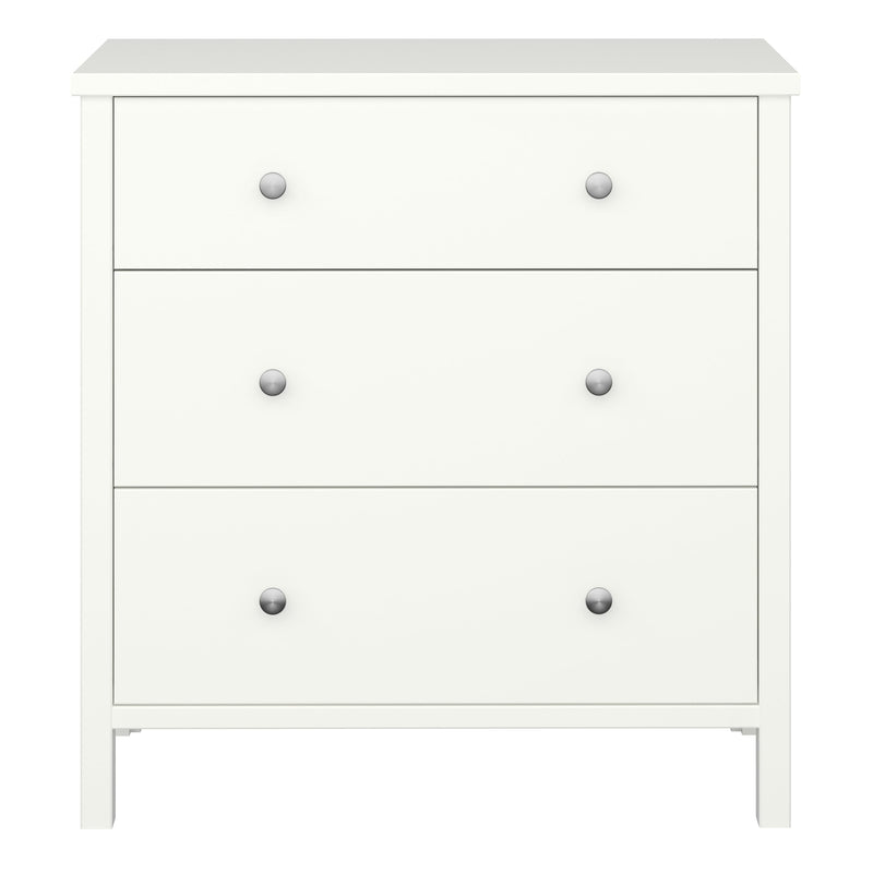 FTG Chest Of Drawers Tromso 3 Drawer Chest Off White Bed Kings