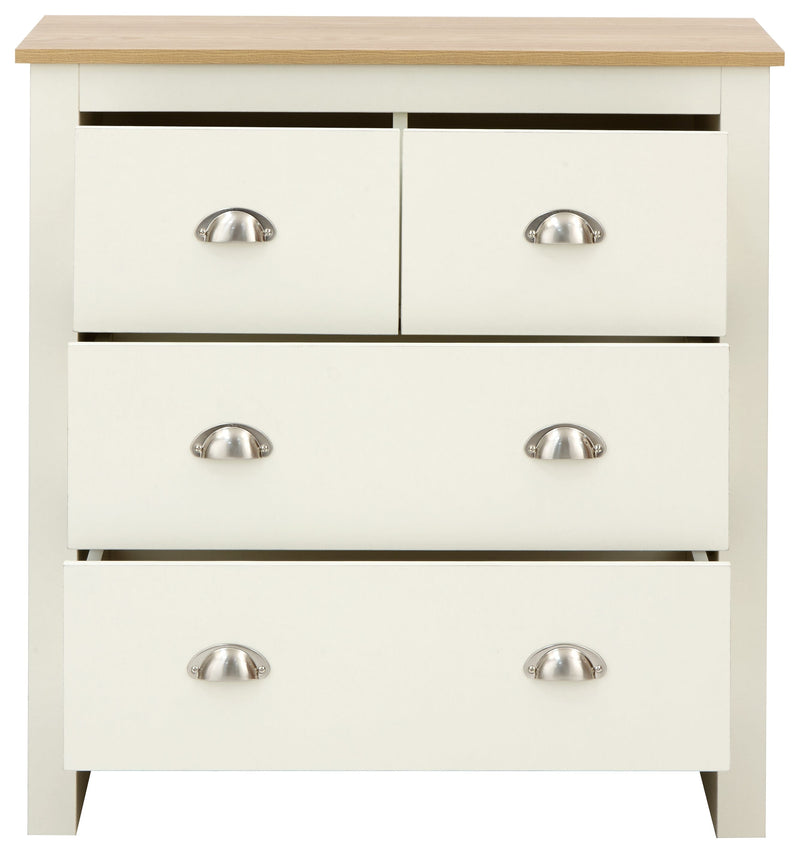 GFW Chest Of Drawers Lancaster 2+2 Drawer Chest Cream Bed Kings