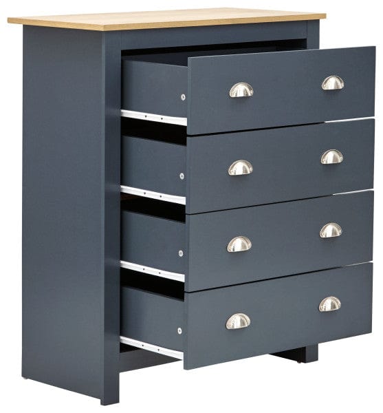 GFW Chest Of Drawers Lancaster 4 Drawer Chest Slate Blue Bed Kings