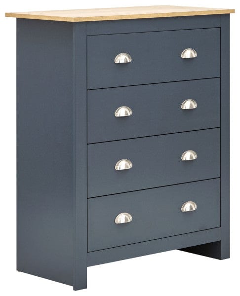 GFW Chest Of Drawers Lancaster 4 Drawer Chest Slate Blue Bed Kings