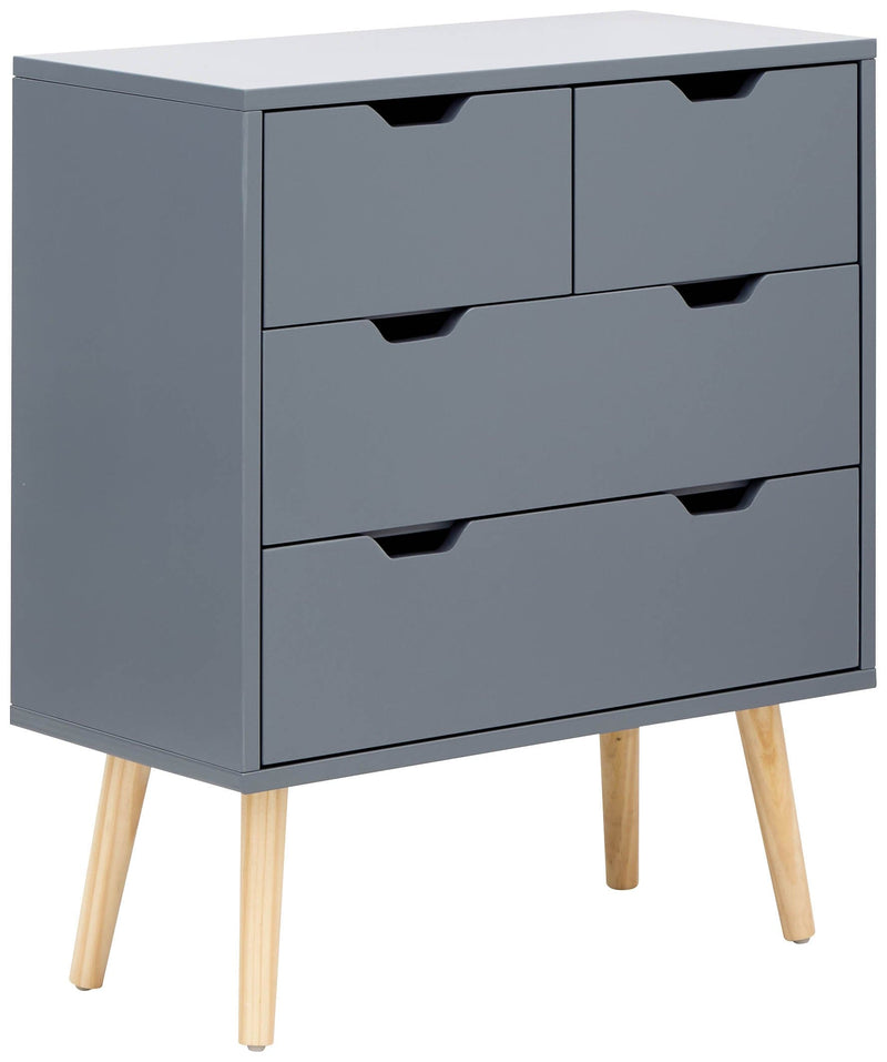 GFW Chest Of Drawers Nyborg 2+2 Drawer Chest Dark Grey Bed Kings