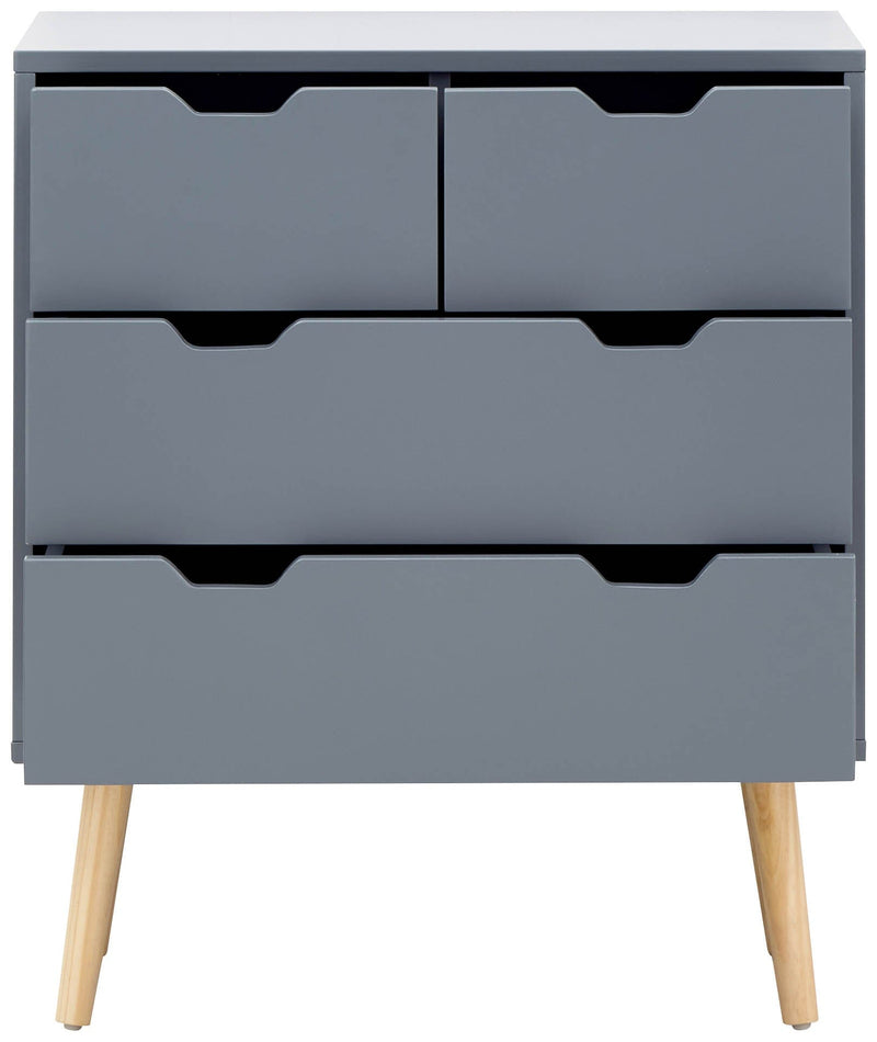 GFW Chest Of Drawers Nyborg 2+2 Drawer Chest Dark Grey Bed Kings