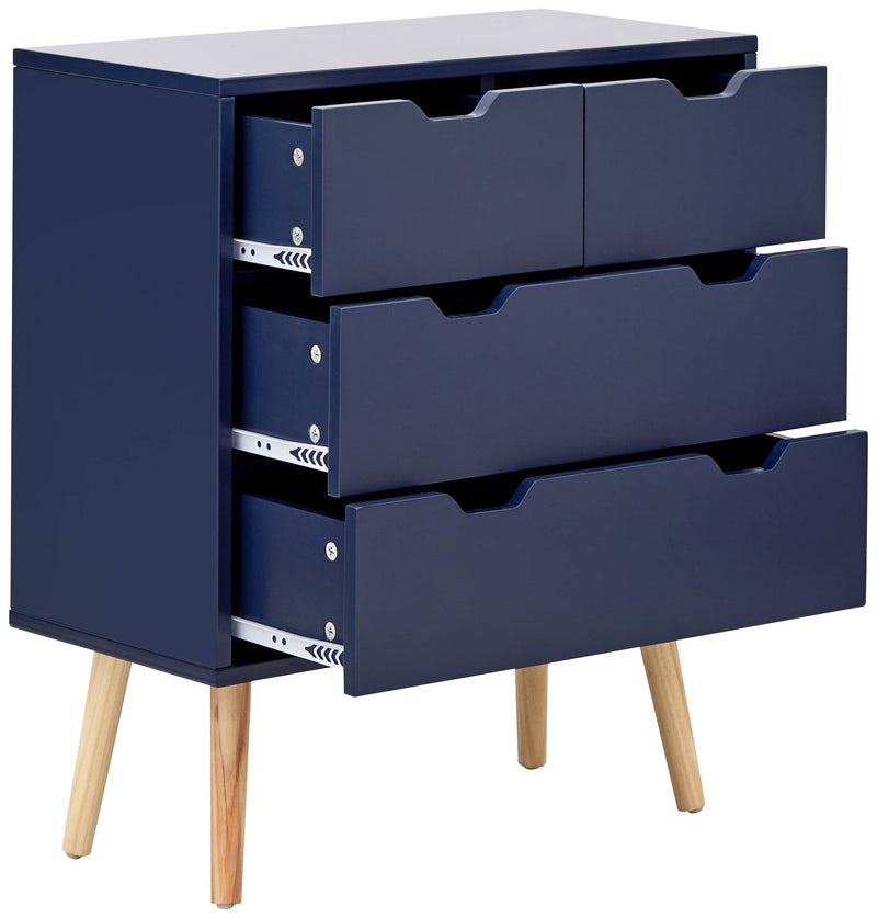 GFW Chest Of Drawers Nyborg 2+2 Drawer Chest Dark Nightshadow Blue Bed Kings