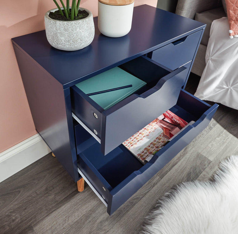 GFW Chest Of Drawers Nyborg 2+2 Drawer Chest Dark Nightshadow Blue Bed Kings