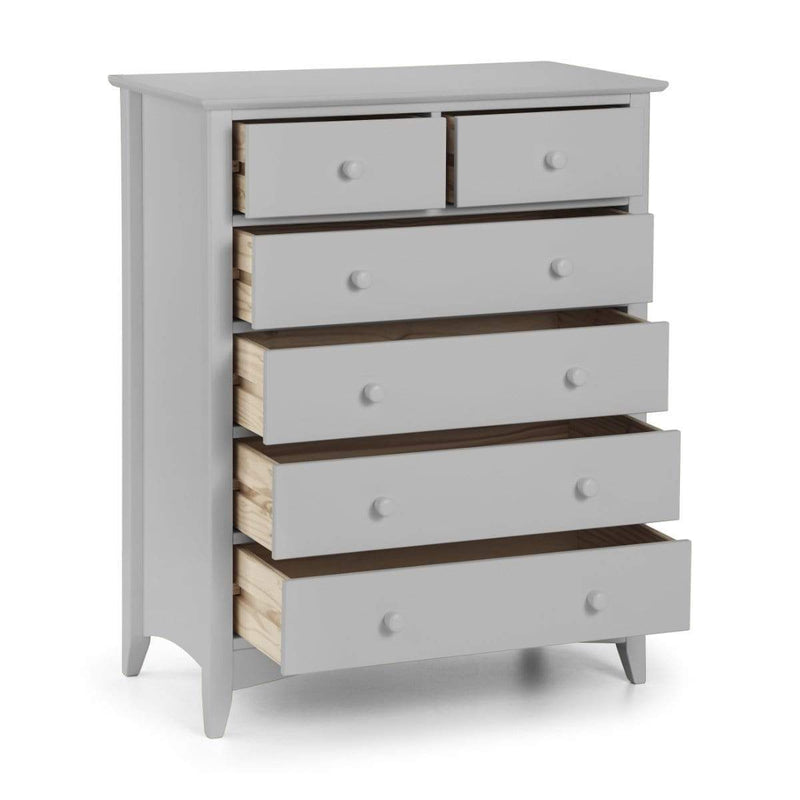Julian Bowen Chest Of Drawers Cameo 4+2 Chest - Dove Grey Bed Kings