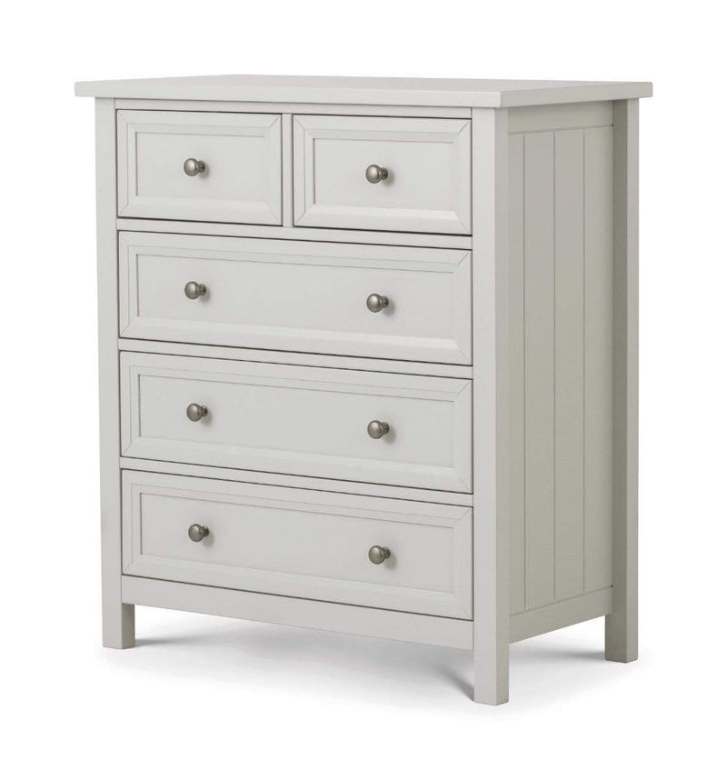 Julian Bowen Chest Of Drawers Maine 3+2 Drawer Chest- Dove Grey Bed Kings