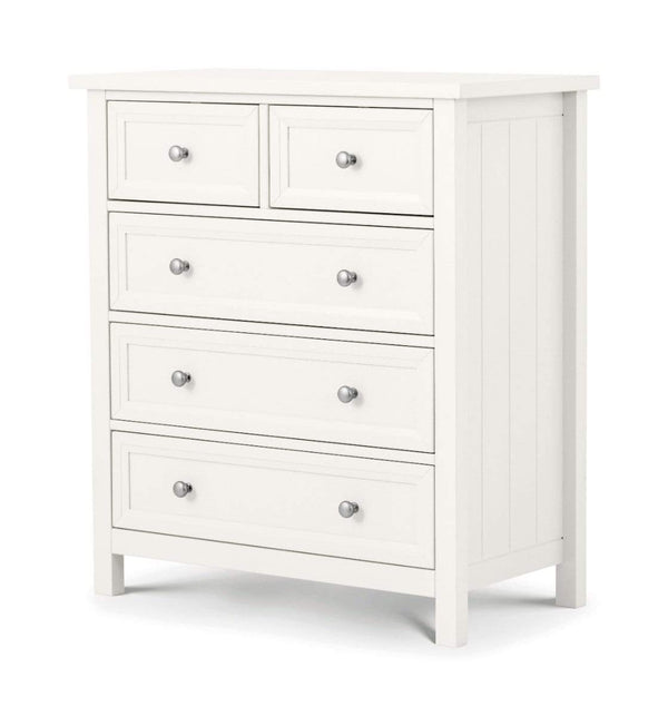 Julian Bowen Chest Of Drawers Maine 3+2 Drawer Chest - Surf White Bed Kings