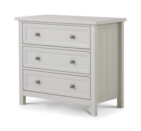 Julian Bowen Chest Of Drawers Maine 3 Drawer Chest- Dove Grey Bed Kings