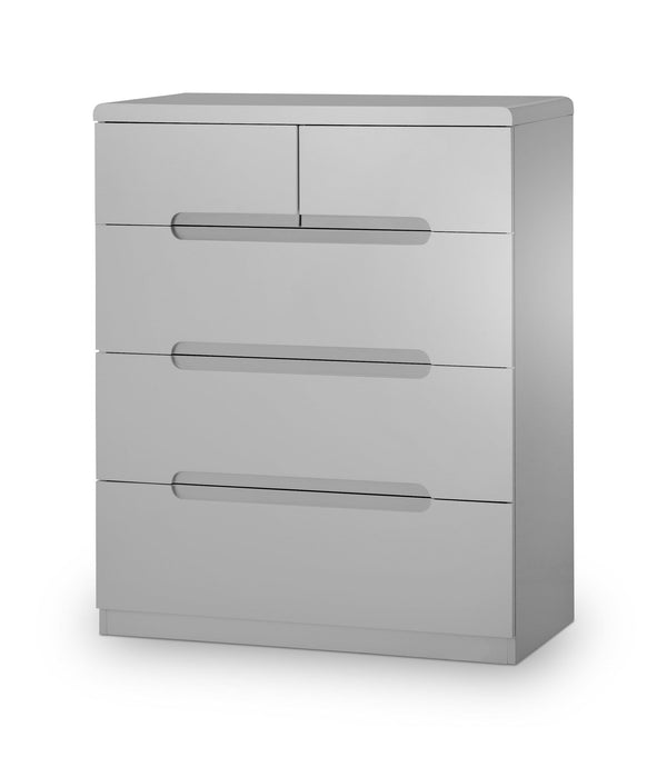 Julian Bowen Chest Of Drawers Manhattan 3+2 Drawer Chest - Grey Bed Kings