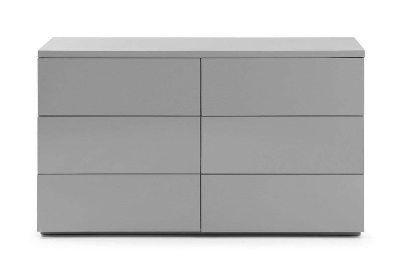 Julian Bowen Chest Of Drawers Monaco 6 Drw Wide Chest - Grey Gloss Bed Kings