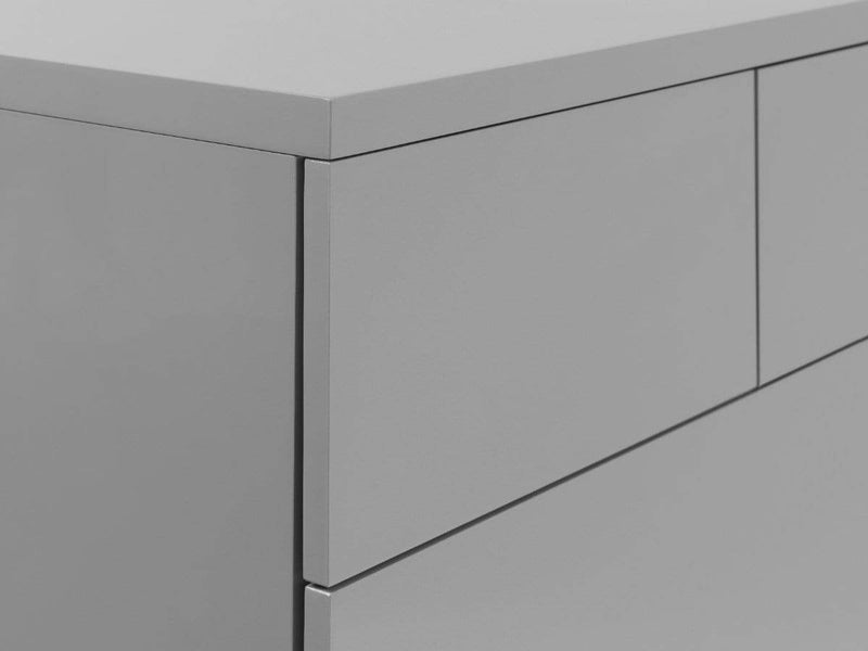 Julian Bowen Chest Of Drawers Monaco 6 Drw Wide Chest - Grey Gloss Bed Kings