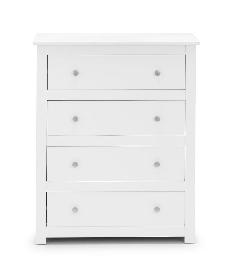 Julian Bowen Chest Of Drawers Radley 4 Drawer Chest - Surf White Bed Kings