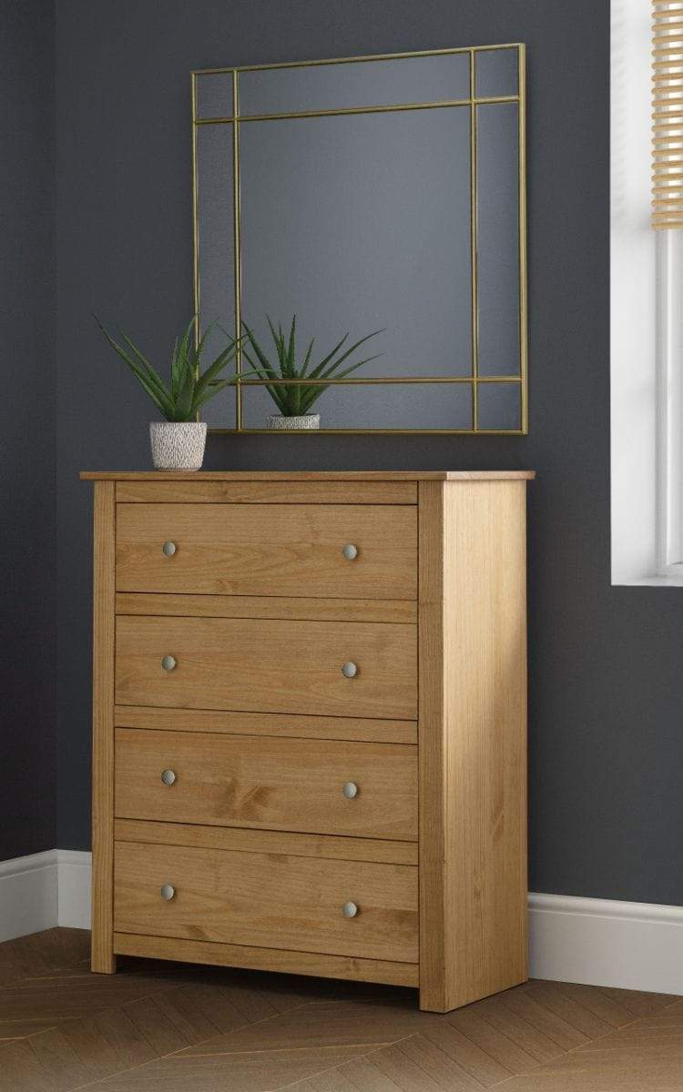 Julian Bowen Chest Of Drawers Radley 4 Drawer Chest - Waxed Pine Bed Kings