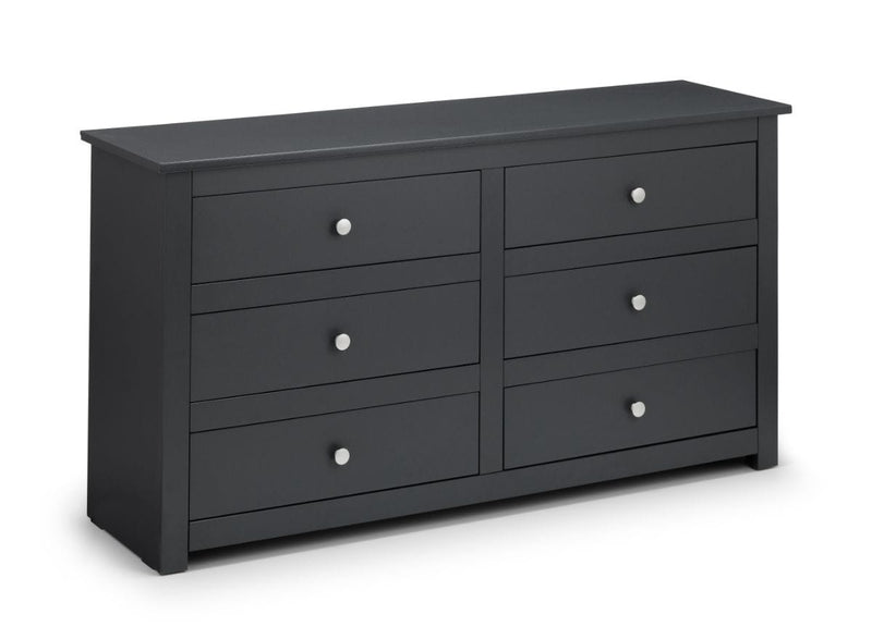 Julian Bowen Chest Of Drawers Radley 6 Drawer Chest - Anthracite Bed Kings