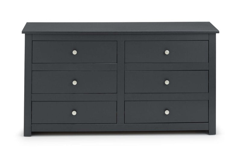 Julian Bowen Chest Of Drawers Radley 6 Drawer Chest - Anthracite Bed Kings