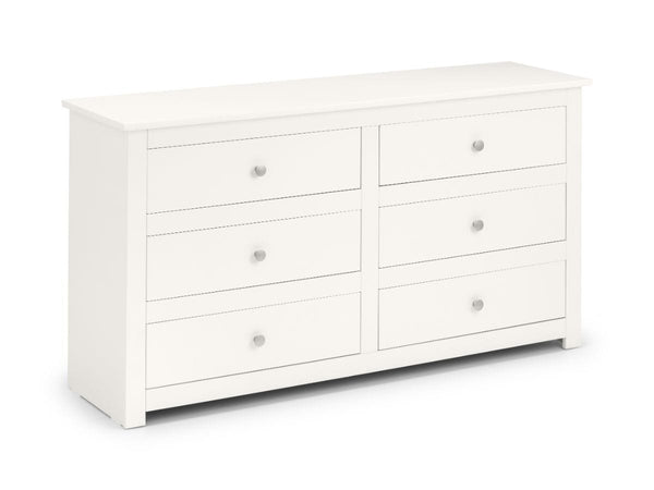 Julian Bowen Chest Of Drawers Radley 6 Drawer Chest - Surf White Bed Kings