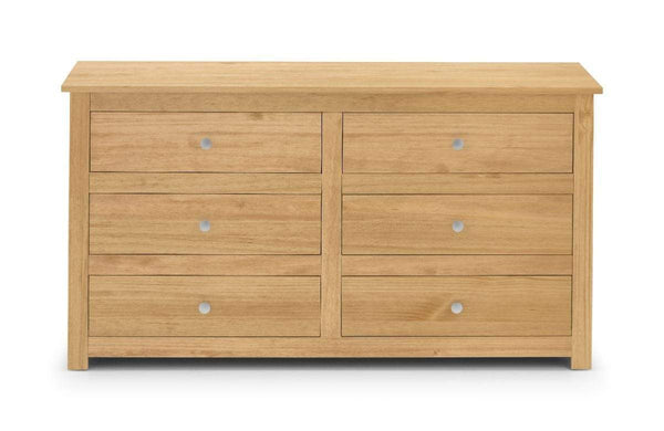 Julian Bowen Chest Of Drawers Radley 6 Drawer Chest - Waxed Pine Bed Kings