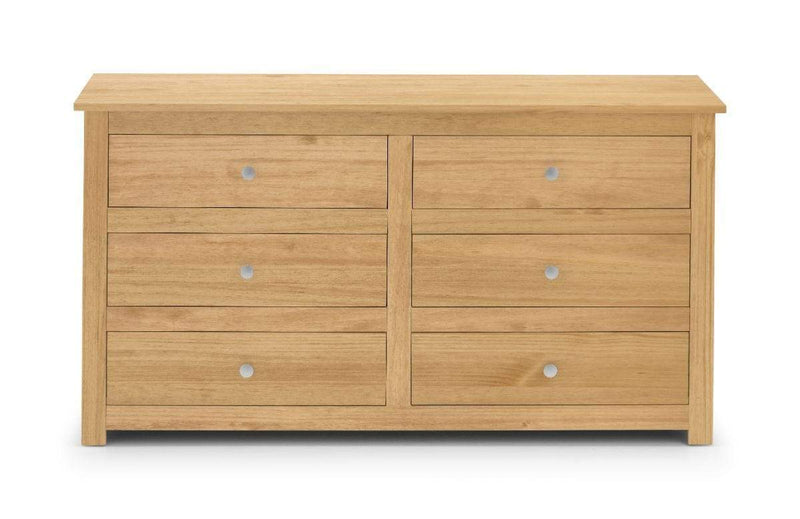 Julian Bowen Chest Of Drawers Radley 6 Drawer Chest - Waxed Pine Bed Kings