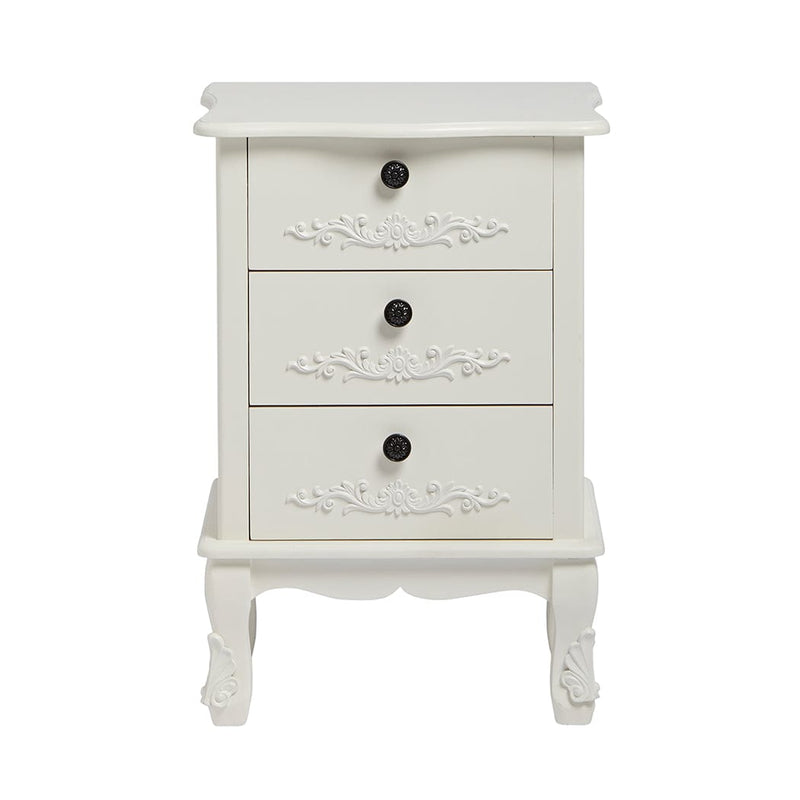 LPD Chest Of Drawers Antoinette 3 Drawer Chest White Bed Kings