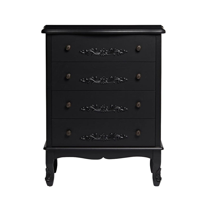 LPD Chest Of Drawers Antoinette 4 Drawer Chest Black Bed Kings