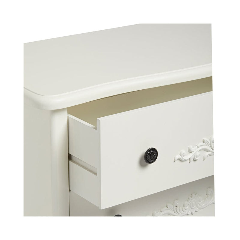 LPD Chest Of Drawers Antoinette 5 Large Drawer Chest White Bed Kings