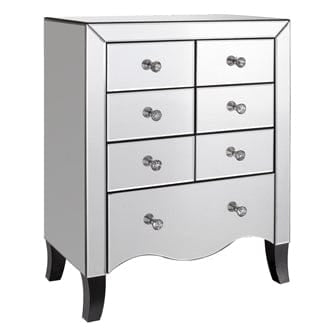 LPD Chest Of Drawers Valentina 7 Drawer Mirrored Chest Bed Kings