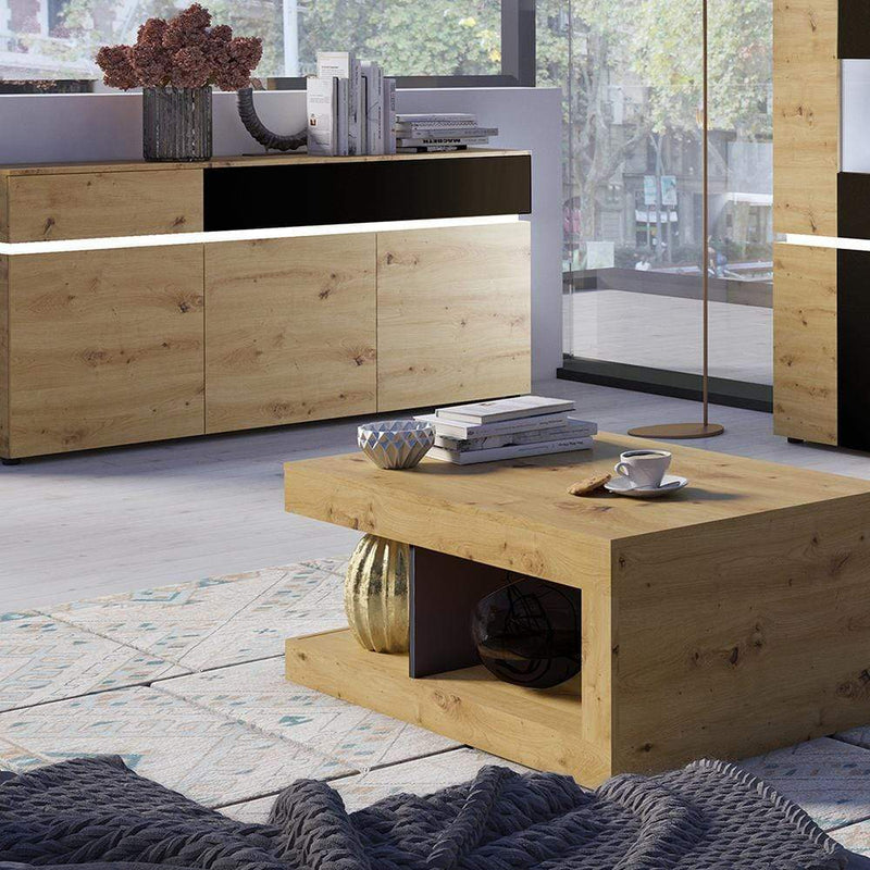 FTG Coffee Table Luci Bright - Luci Coffee table in White, Oak and Platinum Bed Kings