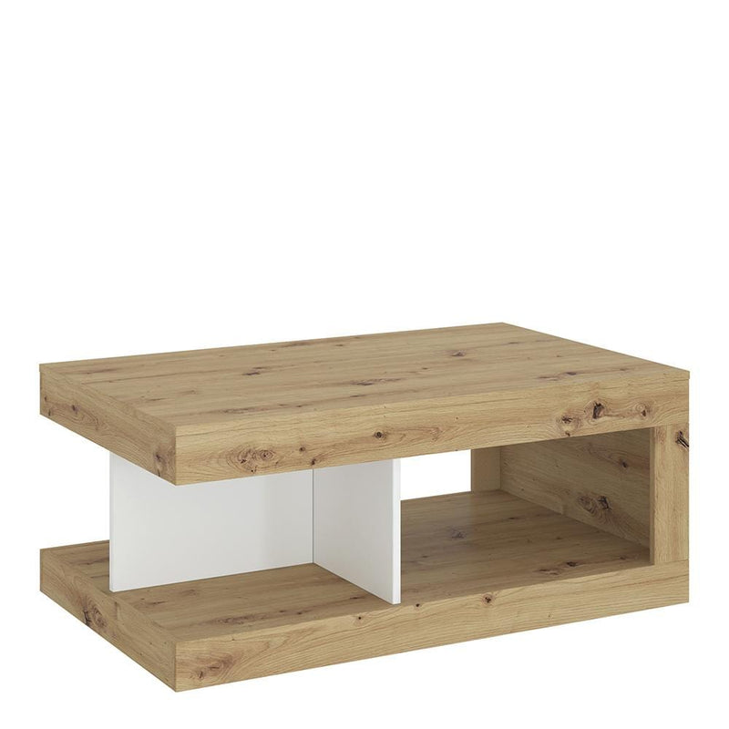 FTG Coffee Table Luci Bright - Luci Coffee table in White, Oak and Platinum Bed Kings