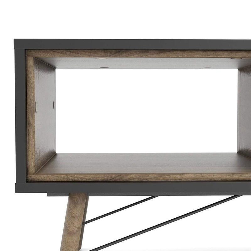 FTG Coffee Table Ry - Coffee table with 1 drawer - Matt Black Walnut Bed Kings