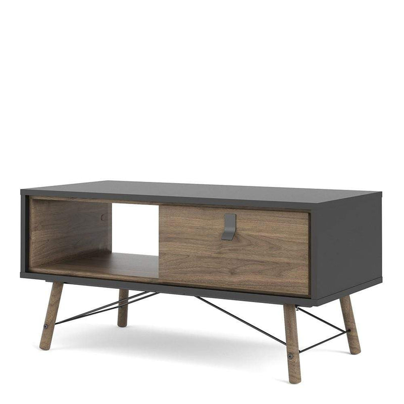 FTG Coffee Table Ry - Coffee table with 1 drawer - Matt Black Walnut Bed Kings