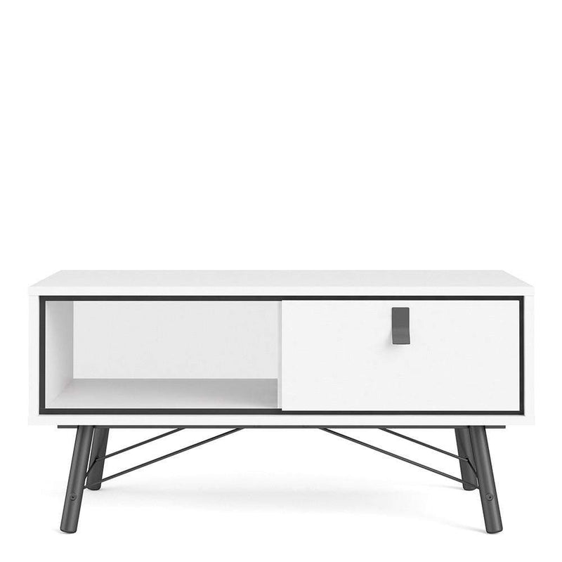 FTG Coffee Table Ry - Coffee table with 1 drawer - Matt White Bed Kings