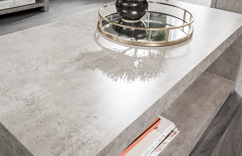 GFW Coffee Table Bloc Coffee Table With Shelf Concrete - GFW Bed Kings