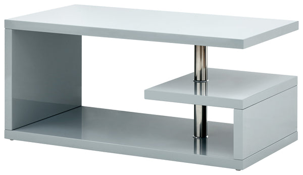 GFW Coffee Table Polar High Gloss Led Coffee Table Grey Bed Kings