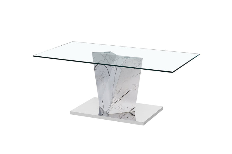 LPD Coffee Table Alpha Coffee Table White Marble Effect Base Bed Kings