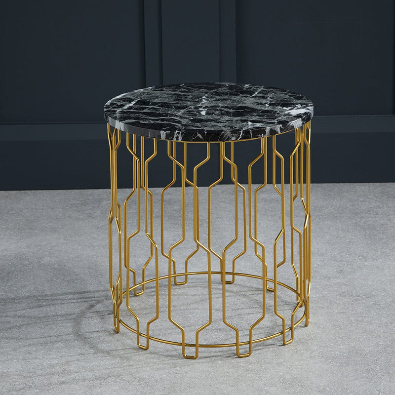 LPD Coffee Table Grace End Table Black Marble - From LPD Bed Kings