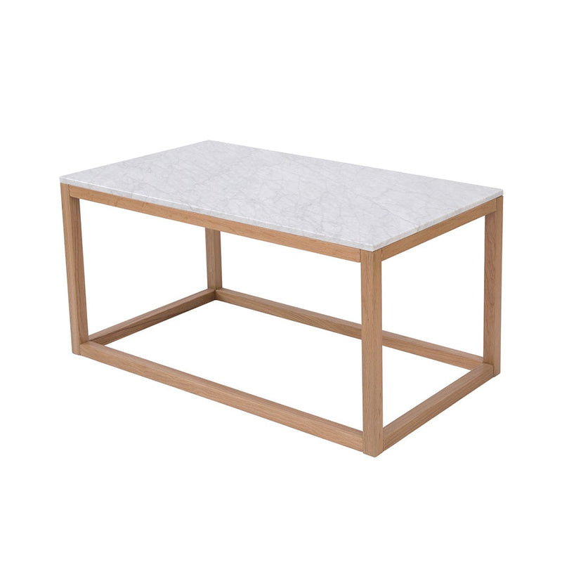 LPD Coffee Table Harlow Coffee Table Oak-White Marble Top Bed Kings