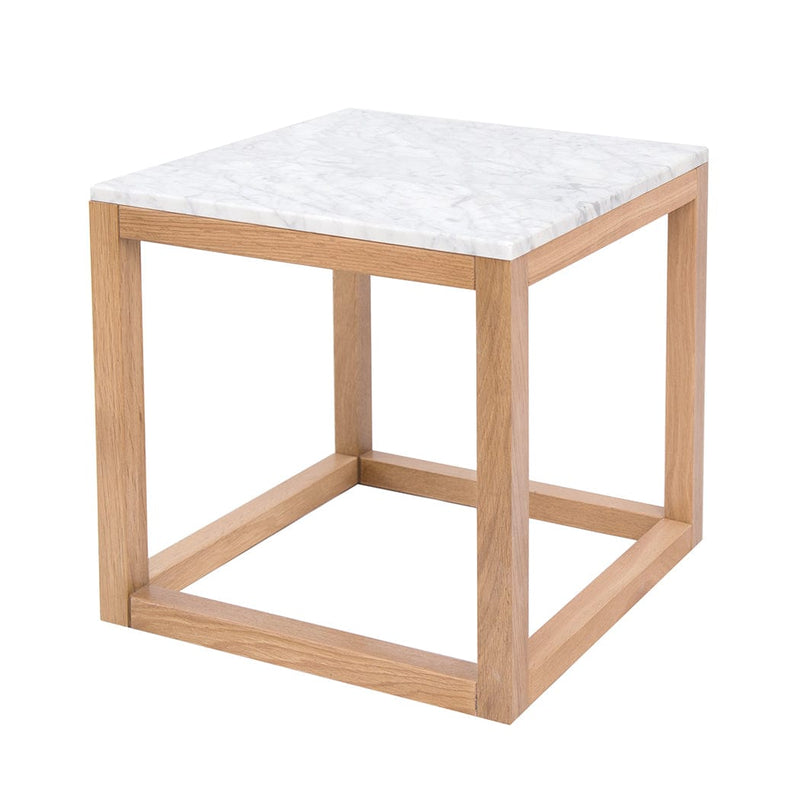 LPD Coffee Table Harlow End Table Oak-White Marble Top Bed Kings