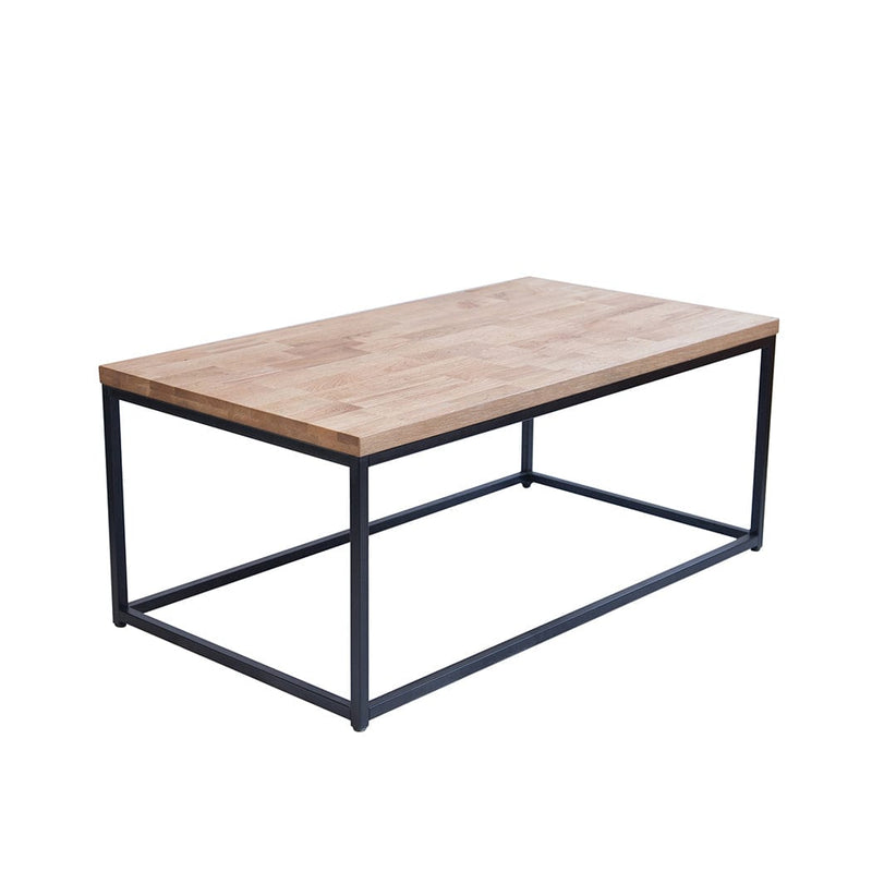 LPD Coffee Table Mirelle Coffee Table Solid Oak Black Metal Frame Bed Kings