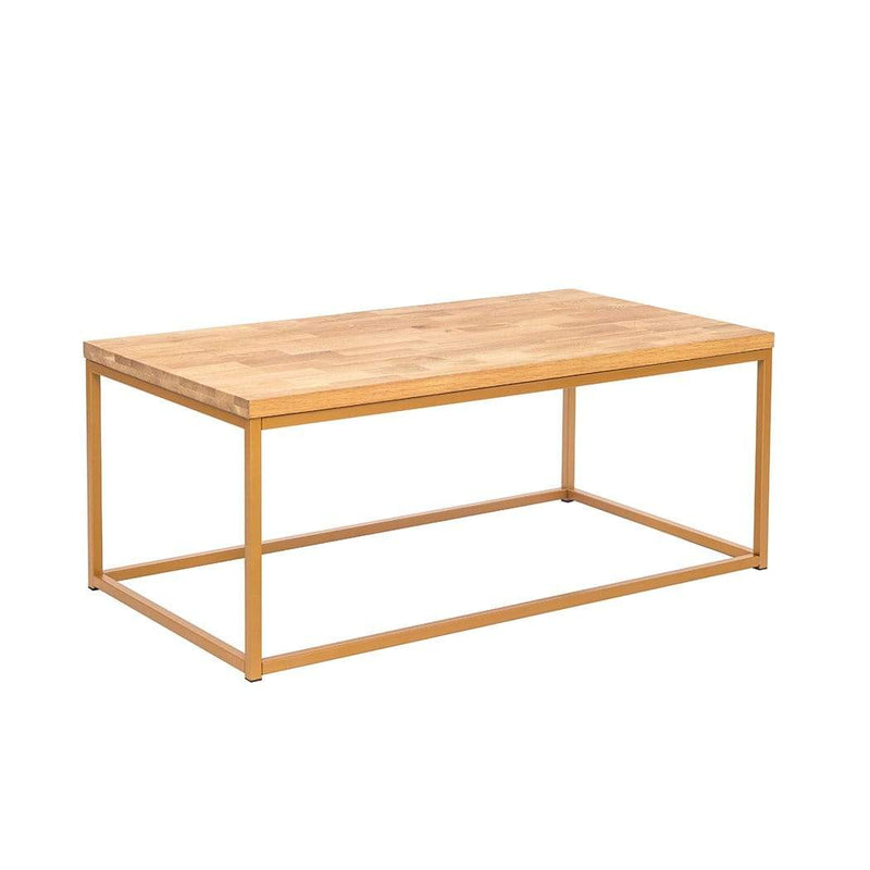 LPD Coffee Table Mirelle Coffee Table Solid Oak Gold Metal Frame Bed Kings