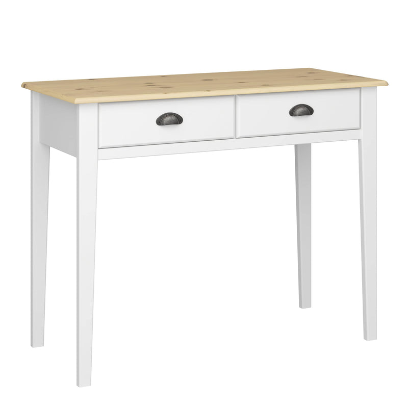 FTG Console Table Nola Hall Table White & Pine Bed Kings