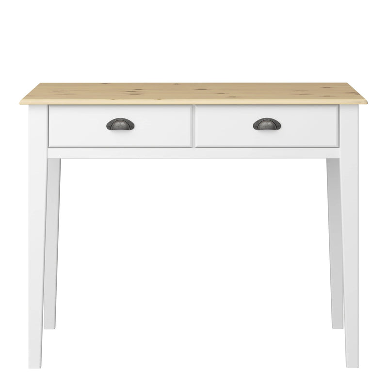 FTG Console Table Nola Hall Table White & Pine Bed Kings