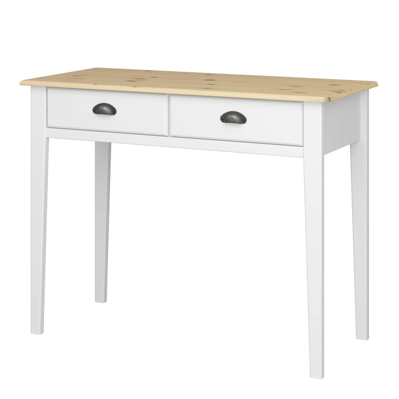 FTG Console Table Nola Hall Table White & Pine Bed Kings
