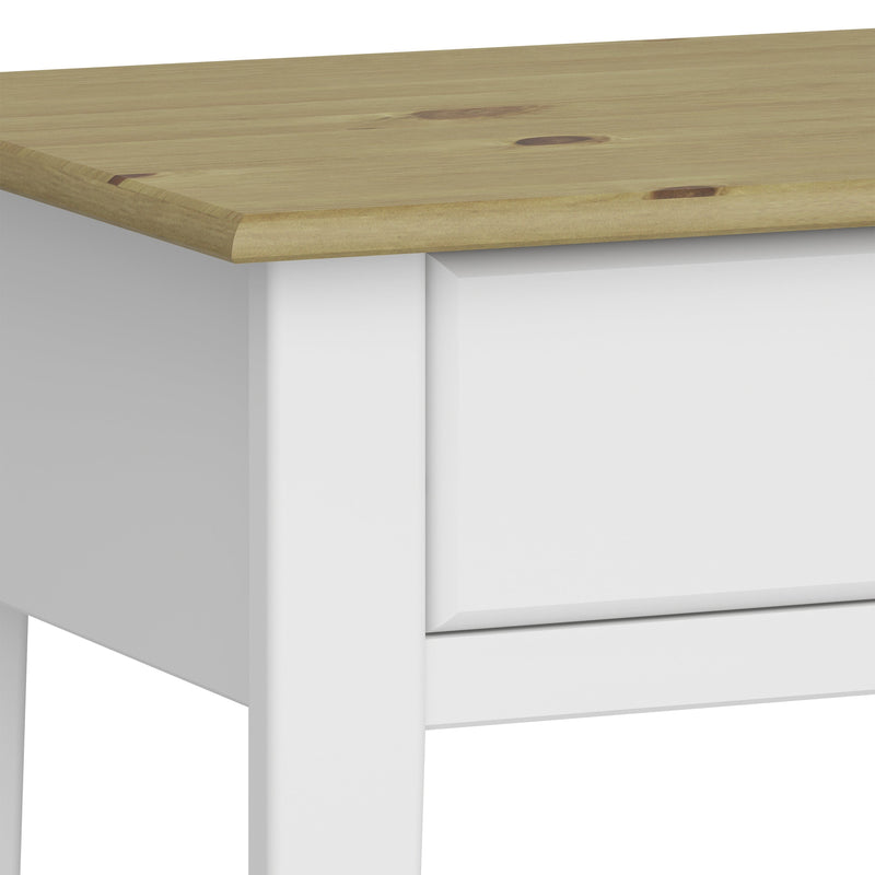 FTG Console Table Nola Hall Table White & Pine Bed Kings