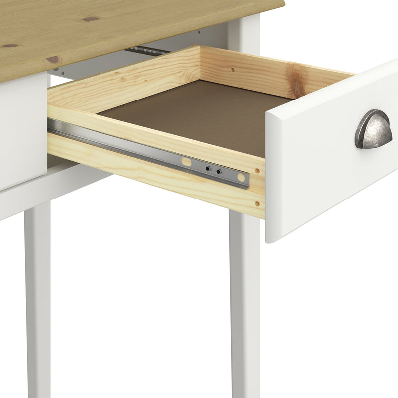 FTG Console Table Nola Hall Table White & Pine Bed Kings