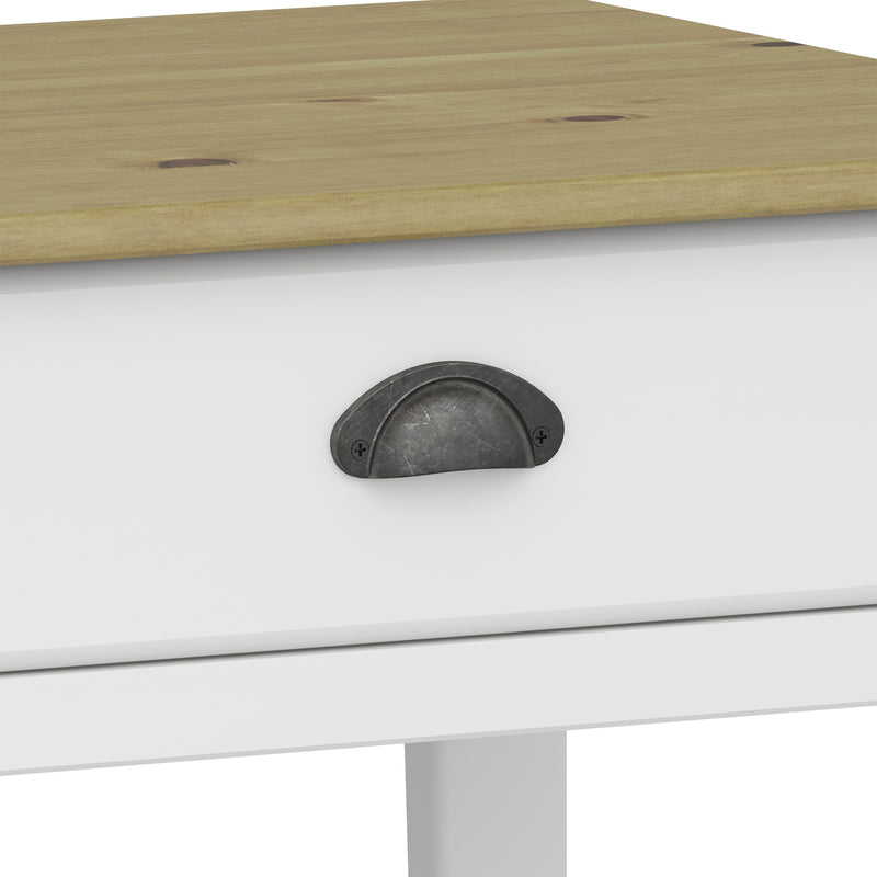 FTG Console Table Nola Hall Table White & Pine Bed Kings