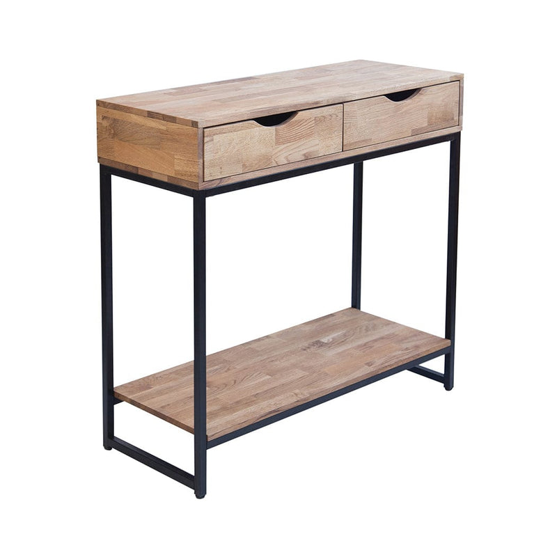 LPD Console Table Mirelle Console Table Solid Oak Black Metal Frame Bed Kings